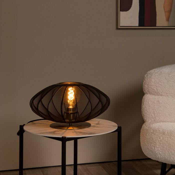 Svart bordslampa modern, Corina, med brytare