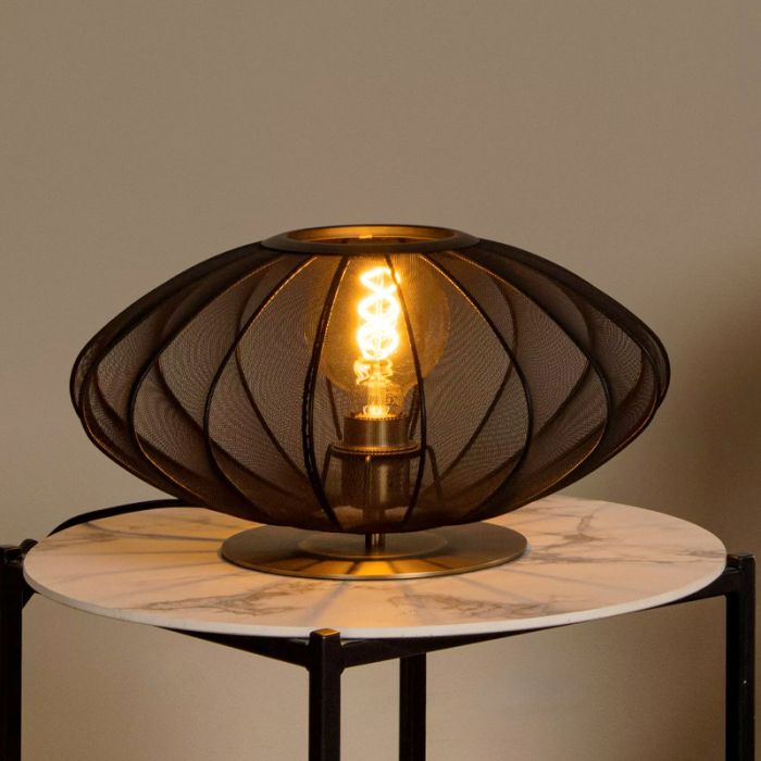 Svart bordslampa modern, Corina, med brytare