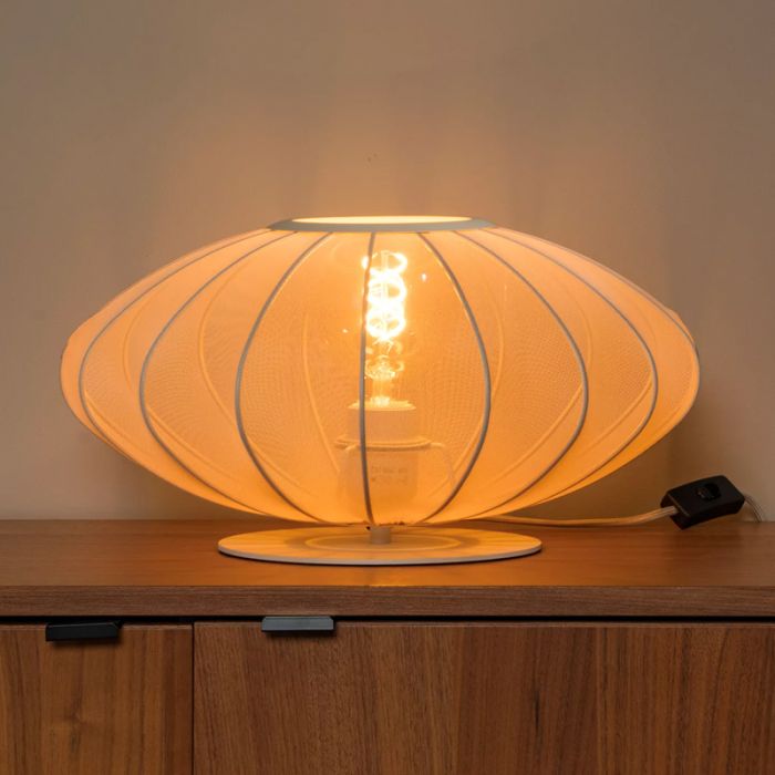 Beige bordslampa modern, Corina, med brytare