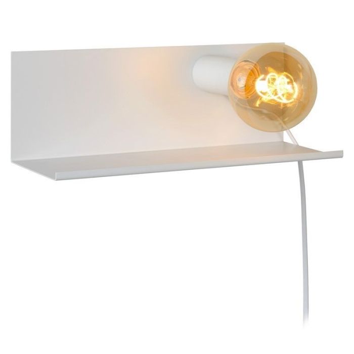 Vit vägglampa modern, Sebo, med brytare