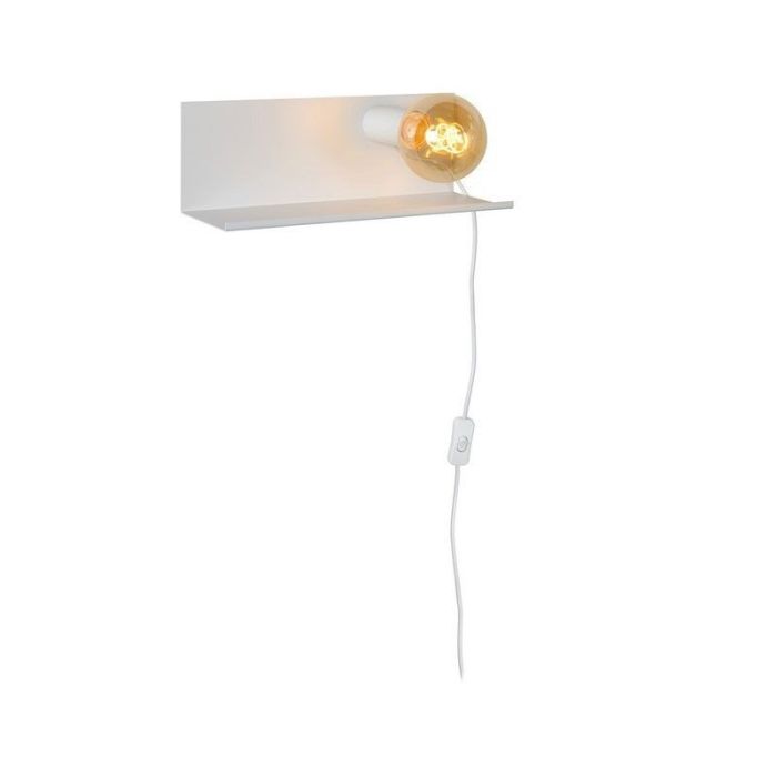 Vit vägglampa modern, Sebo, med brytare
