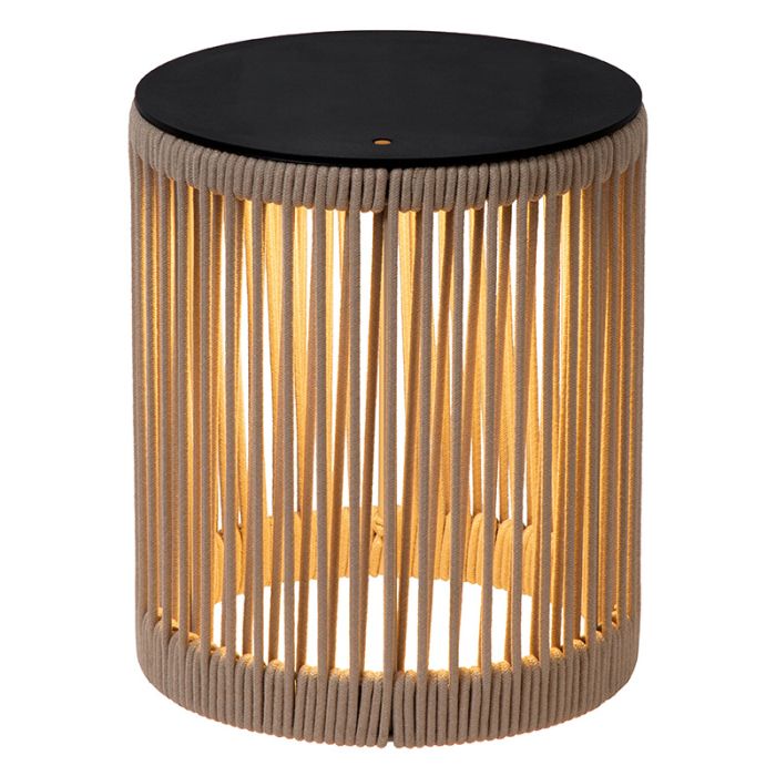 Taupe uppladdningsbar golvlampa modern, Pingi, 3W, 3000K LED, IP44, 3 stegs dimmer