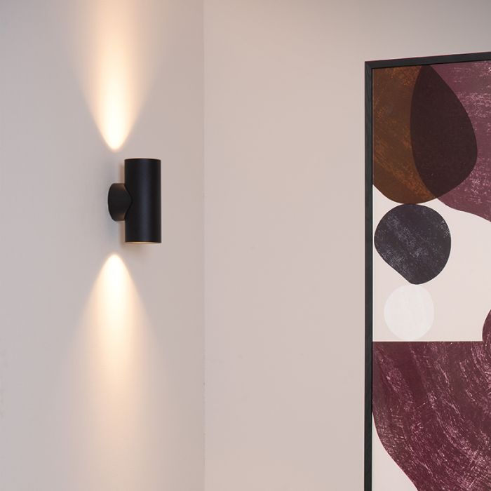 Svart up down vägglampa modern, Bondi