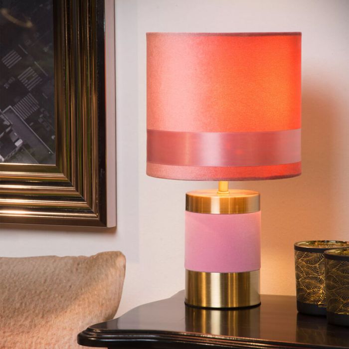 Guld bordslampa retro, Extravaganza Frizzle, med brytare