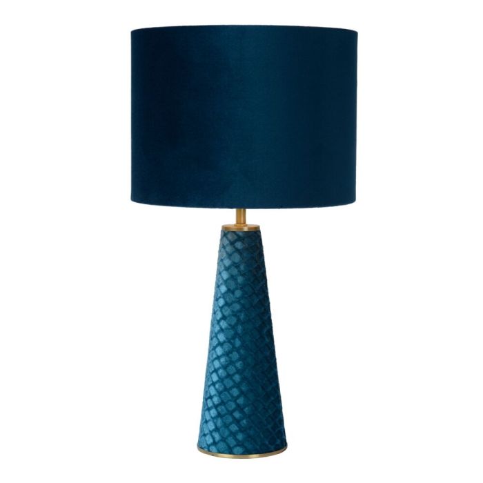 Blå bordslampa retro, Extravaganza Velvet, med brytare