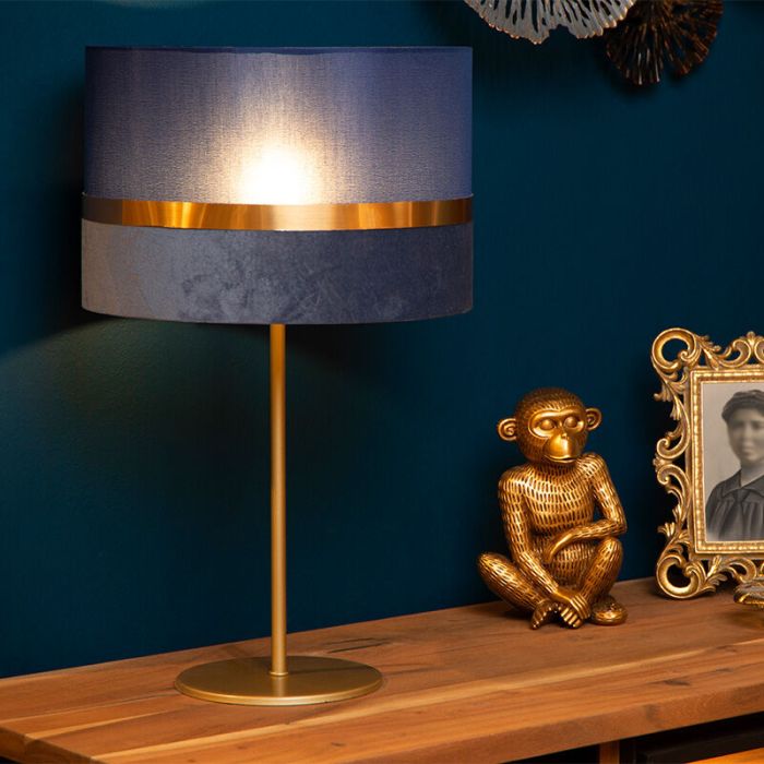 Blå bordslampa retro, Extravaganza Tusse, med brytare