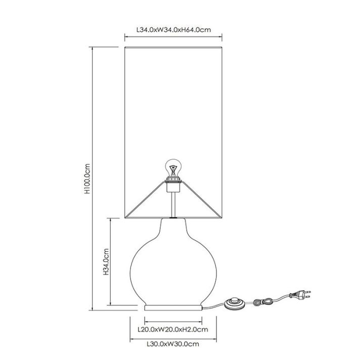 Grön golvlampa retro, Esterad, med brytare