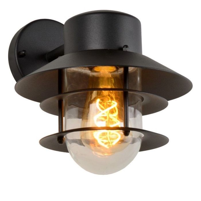 Svart utelampa modern, Zico, IP44