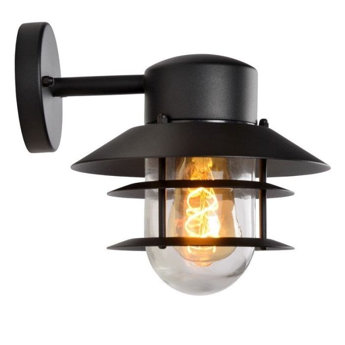 Svart utelampa modern, Zico, IP44
