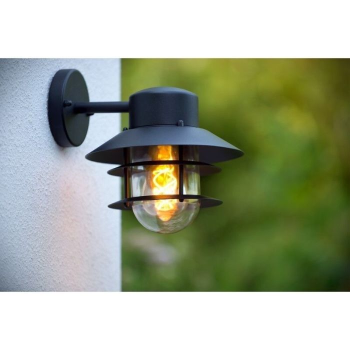 Svart utelampa modern, Zico, IP44