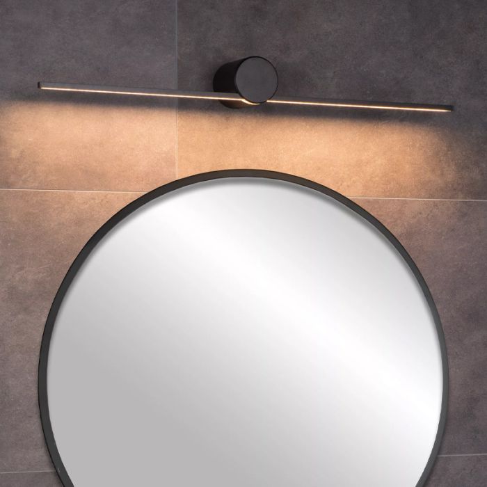 Svart vägglampa modern, Mizar, 6W, 2700K LED, IP44