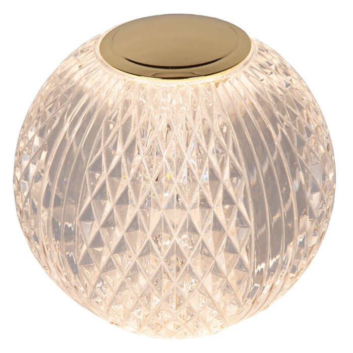 Transparent bordslampa modern, Cintra, 1,5W, 3000K LED, 3 stegs dimmer