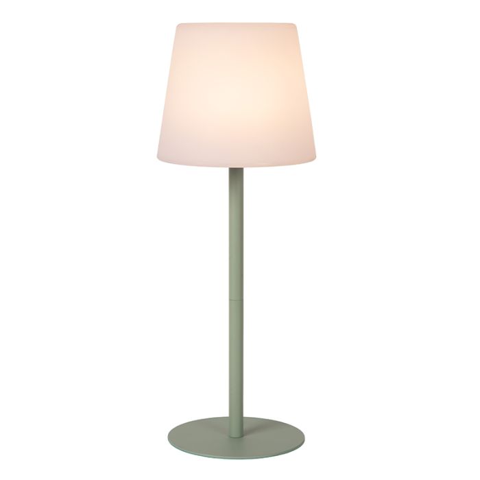 Grön uppladdningsbar utomhusbordslampa modern, Tyon, 2W, 2700K LED, IP65, med beröringsdimmer