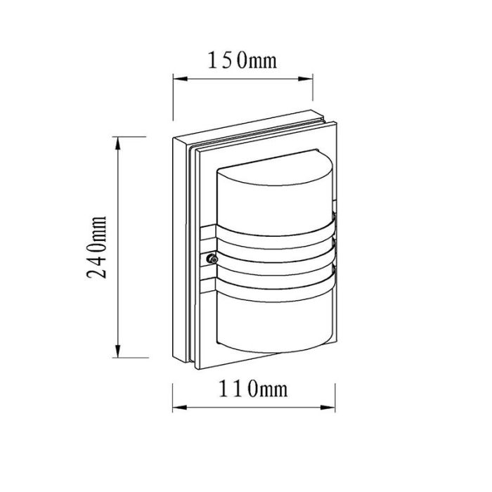 Vit utelampa modern, Privas, IP44