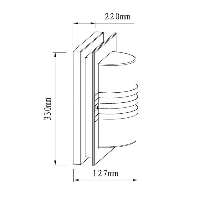 Vit utelampa modern, Privas, IP44