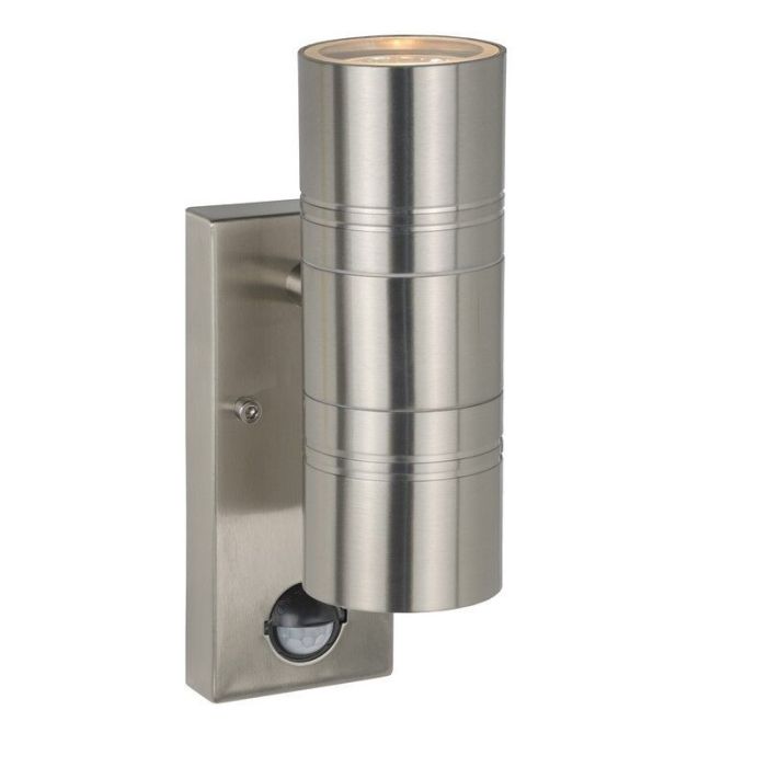 Krom utomhus vägglampa med rörelsesensor modern, Arne, IP44