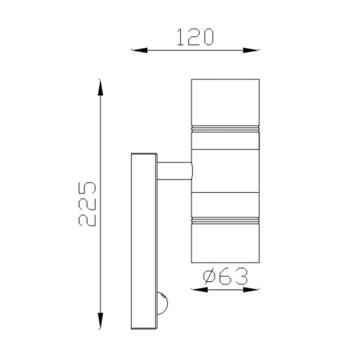 Krom utomhus vägglampa med rörelsesensor modern, Arne, IP44