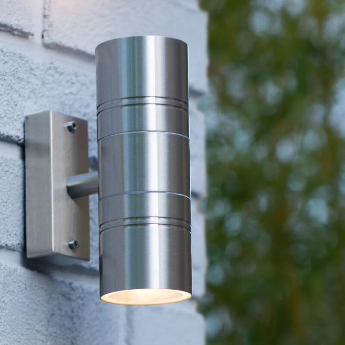 Krom up down vägglampa modern, Arne, IP44