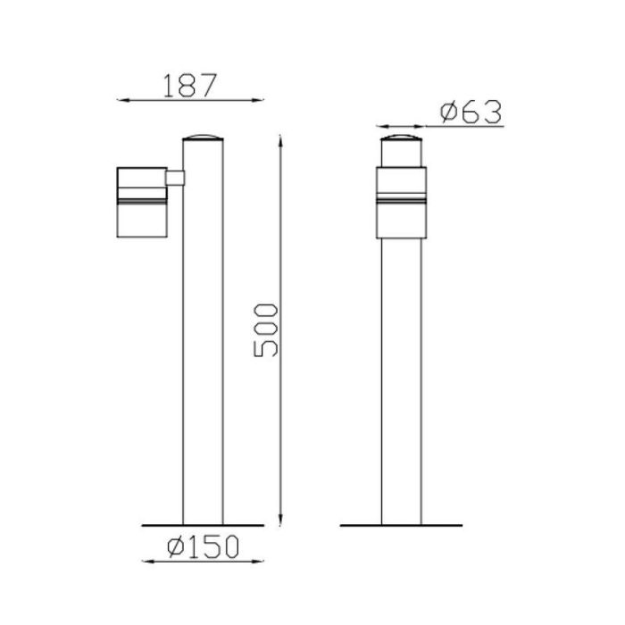 Svart utelampa modern, Arne, IP44