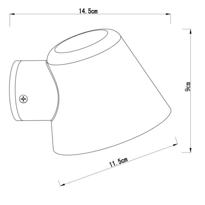 Vit utelampa modern, Dingo, IP44