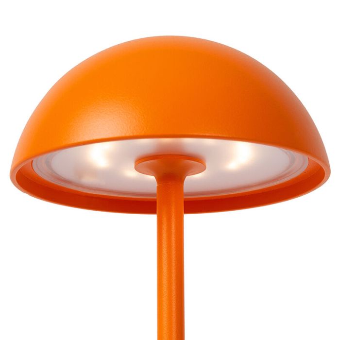 Orange bordslampa utomhus retro, Joy, 1,5W, 3000K LED, IP54, med beröringsdimmer