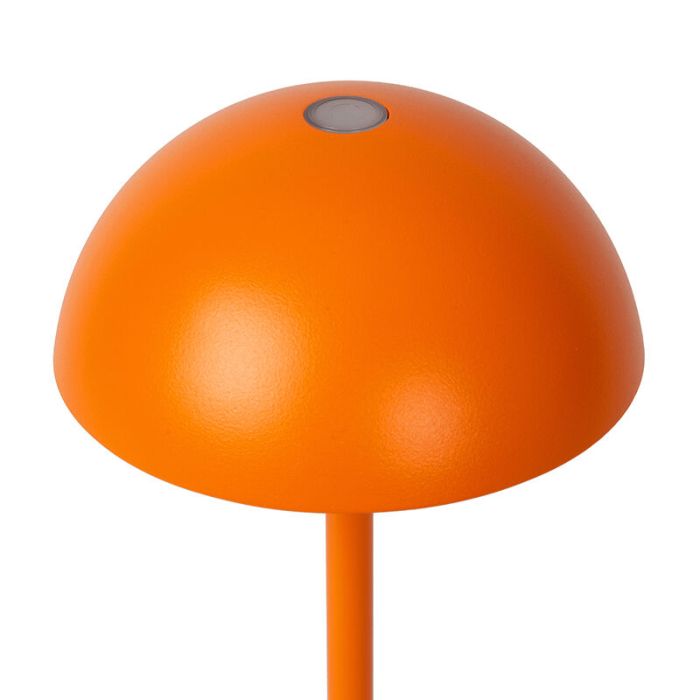 Orange bordslampa utomhus retro, Joy, 1,5W, 3000K LED, IP54, med beröringsdimmer