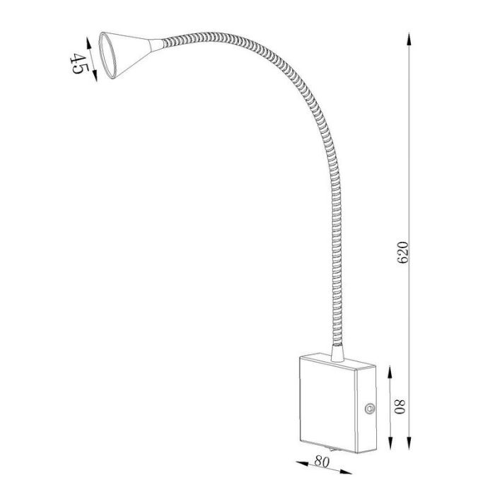 Vit vägglampa modern, Buddy, 3W, 4000K LED, med brytare