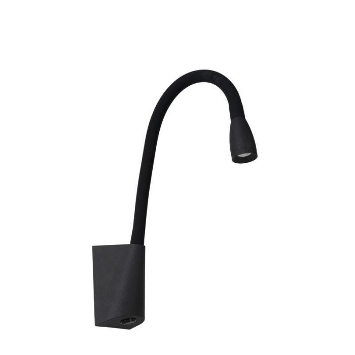 Svart vägglampa modern, Galen, 3W, 3000K LED, med brytare