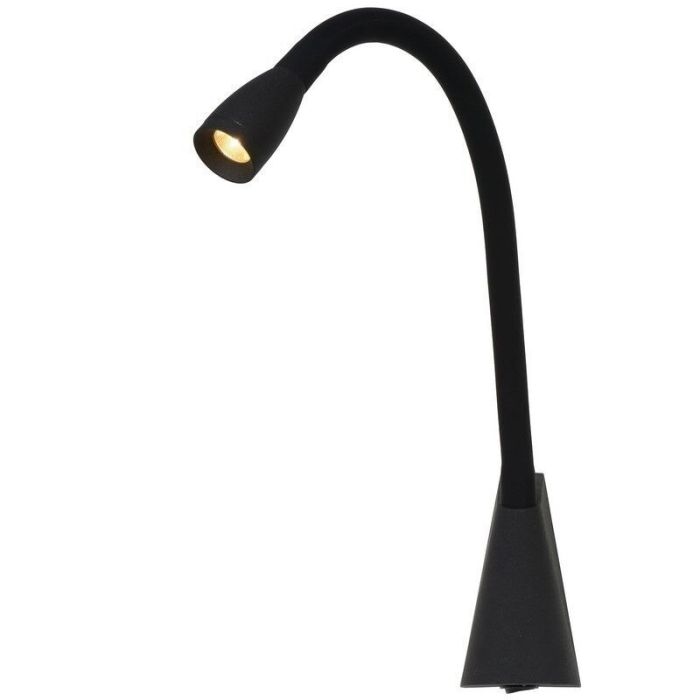 Svart vägglampa modern, Galen, 3W, 3000K LED, med brytare