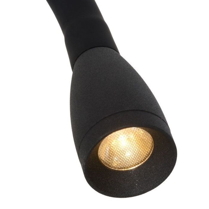 Svart vägglampa modern, Galen, 3W, 3000K LED, med brytare