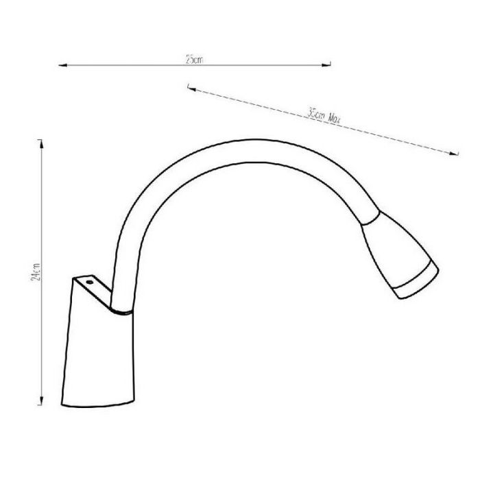 Svart vägglampa modern, Galen, 3W, 3000K LED, med brytare