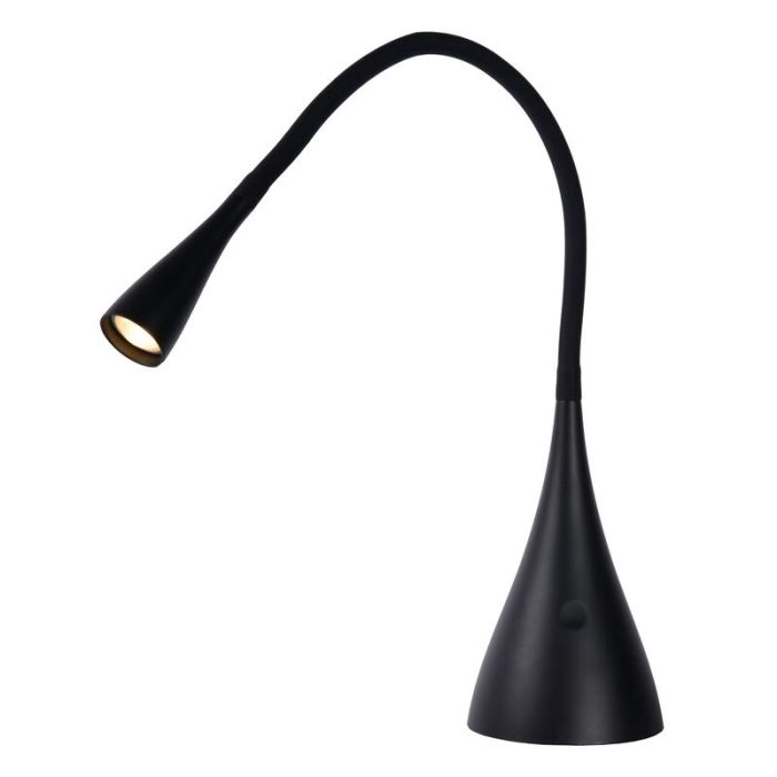 Svart skrivbordslampa modern, Zozy, 3W, 3000K LED, 3 stegs dimmer