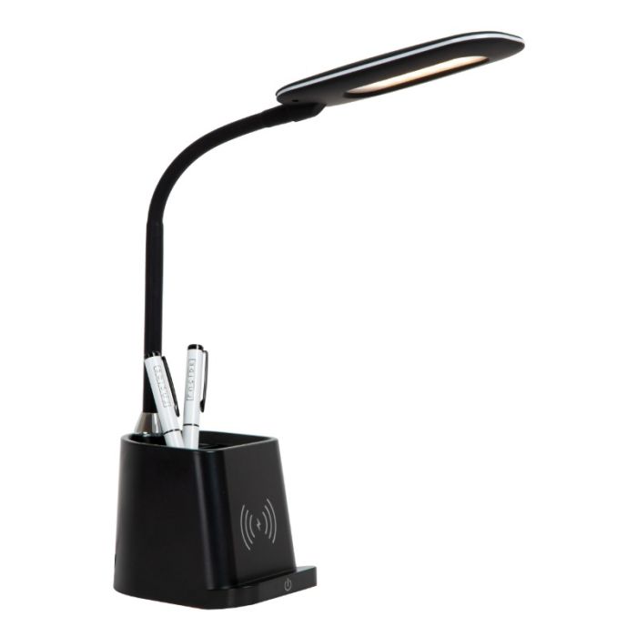 Svart skrivbordslampa modern, Penny, 4,7W, 3000K LED, med brytare