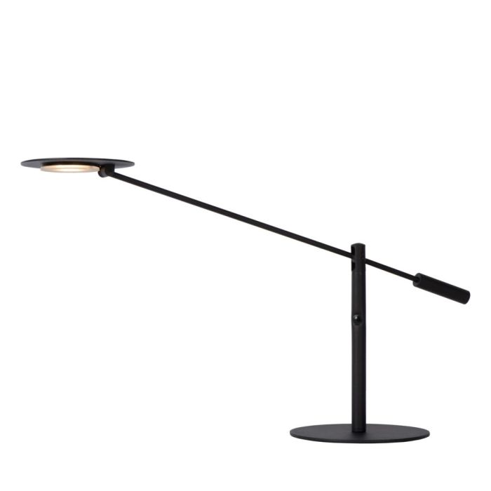 Svart skrivbordslampa modern, Anselmo, 9W, 3000K LED, med beröringsdimmer