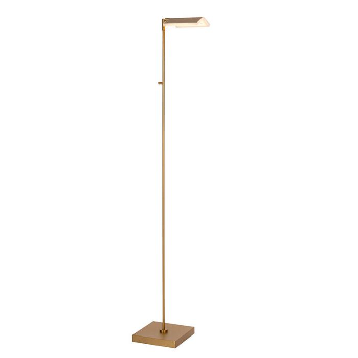Mässing läslampa golv modern, Aaron, 12W, 2700K LED, med beröringsdimmer