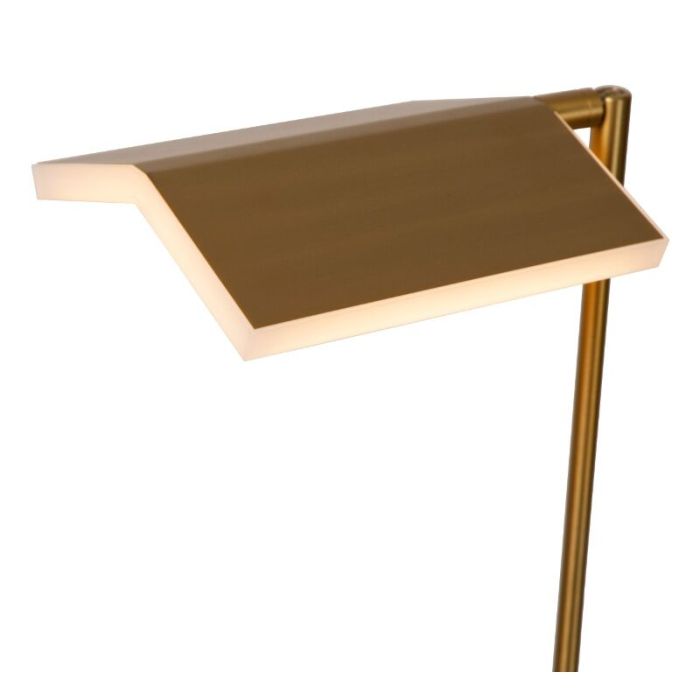 Mässing läslampa golv modern, Aaron, 12W, 2700K LED, med beröringsdimmer