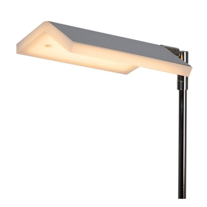 Krom läslampa golv modern, Aaron, 12W, 2700K LED, med beröringsdimmer