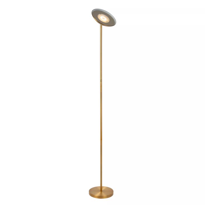 Mässing läslampa golv modern, Zenith, 20W, 3000K LED, med beröringsdimmer