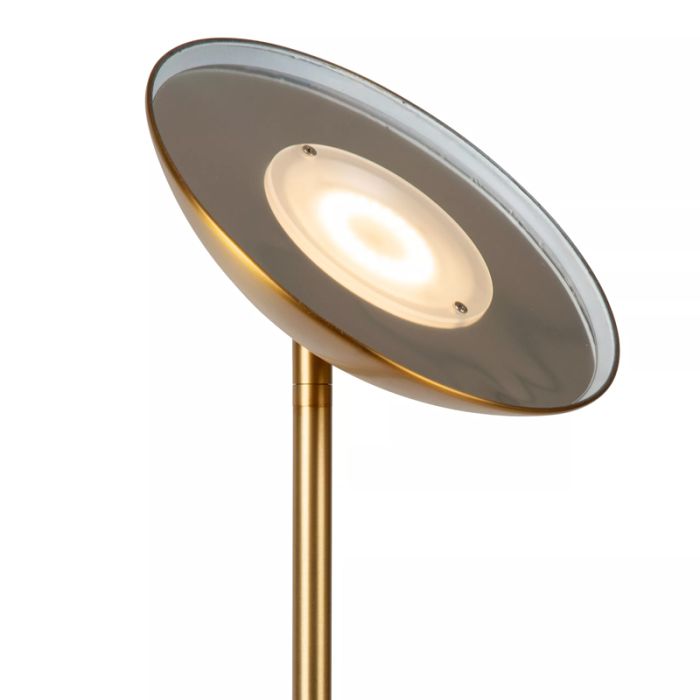 Mässing läslampa golv modern, Zenith, 20W, 3000K LED, med beröringsdimmer