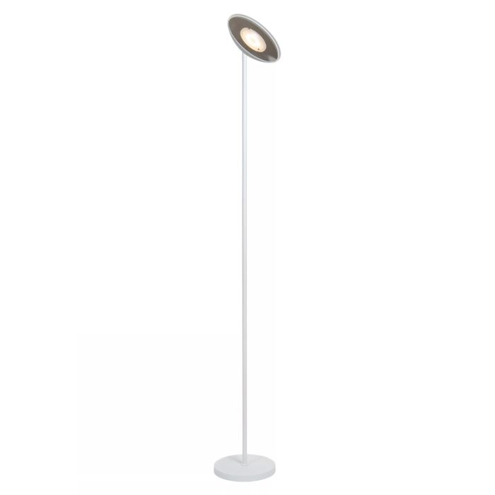 Vit läslampa golv modern, Zenith, 20W, 3000K LED, med beröringsdimmer