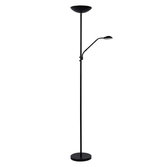 Svart läslampa golv modern, Zenith, 20W, 3000K LED