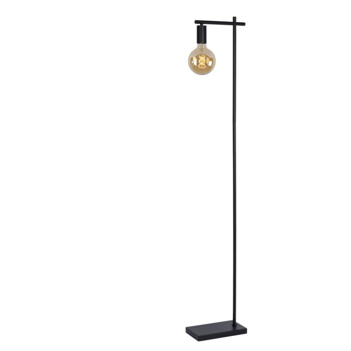 Svart golvlampa modern, Leanne, med brytare
