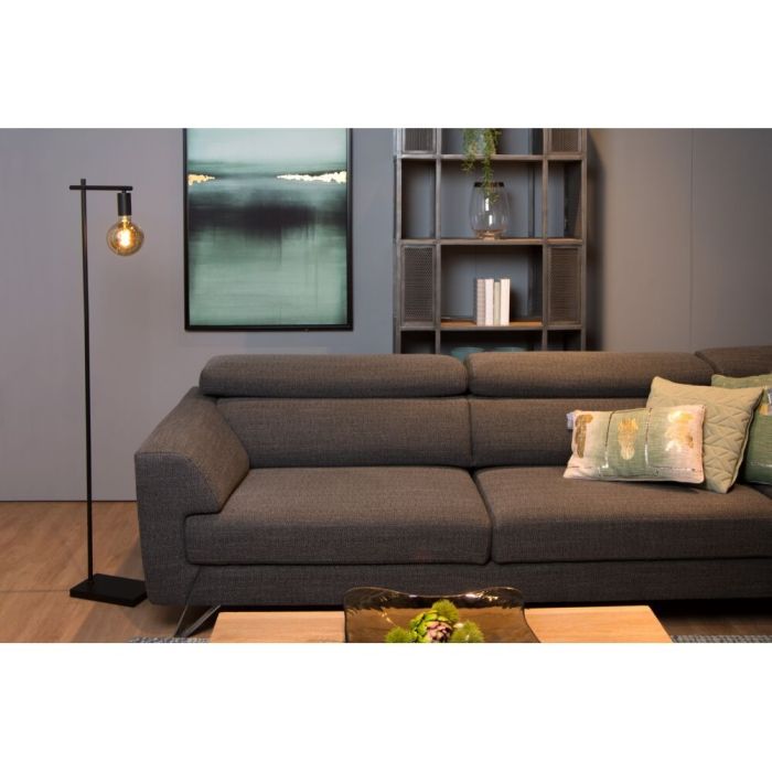 Svart golvlampa modern, Leanne, med brytare