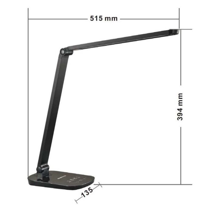 Svart skrivbordslampa modern, Vario, 8W, 2700K LED