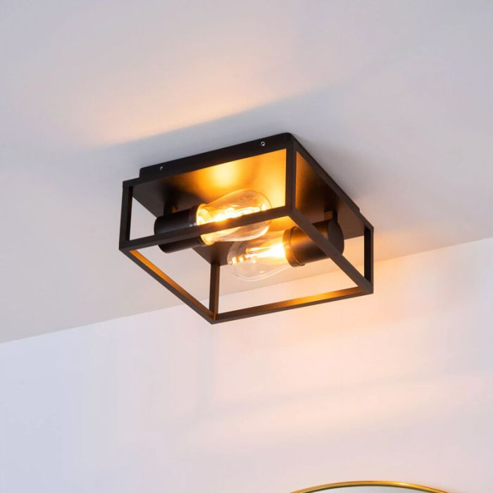Svart plafond modern, Carlyn, IP54