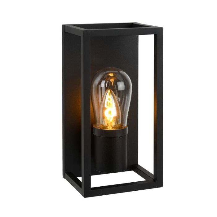 Svart vägglampa modern, Carlyn, IP54