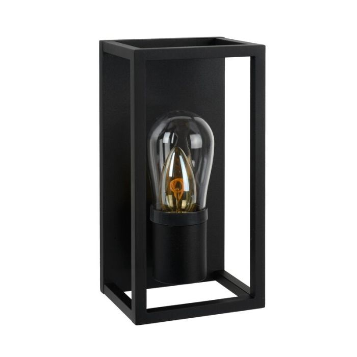 Svart vägglampa modern, Carlyn, IP54