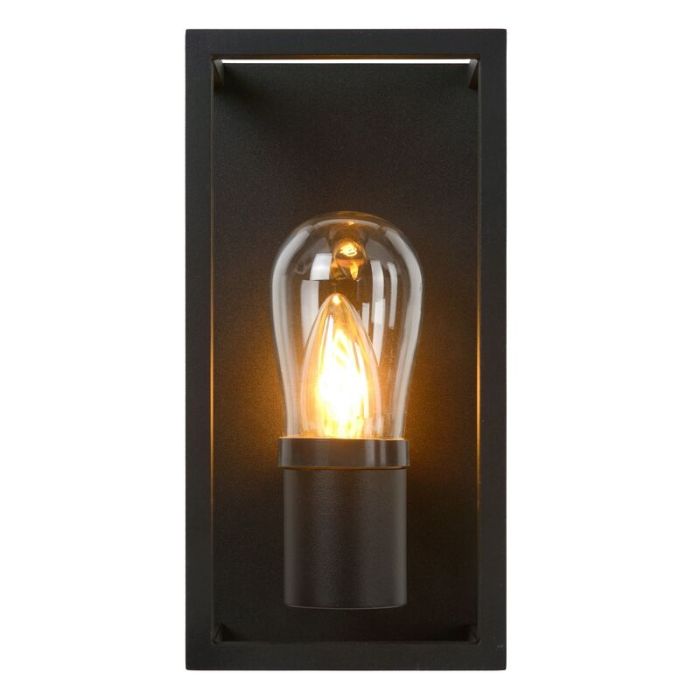 Svart vägglampa modern, Carlyn, IP54