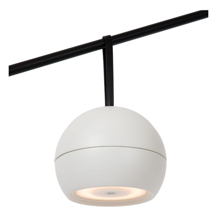 Vit uppladdningsbar vägglampa modern, Lunex, 2W, 3000K LED, IP54, med brytare