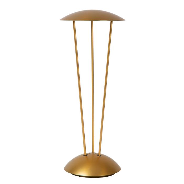 Mässing uppladdningsbar utomhusbordslampa modern, Renee, 2,2W, 2700K LED, IP54, med beröringsdimmer